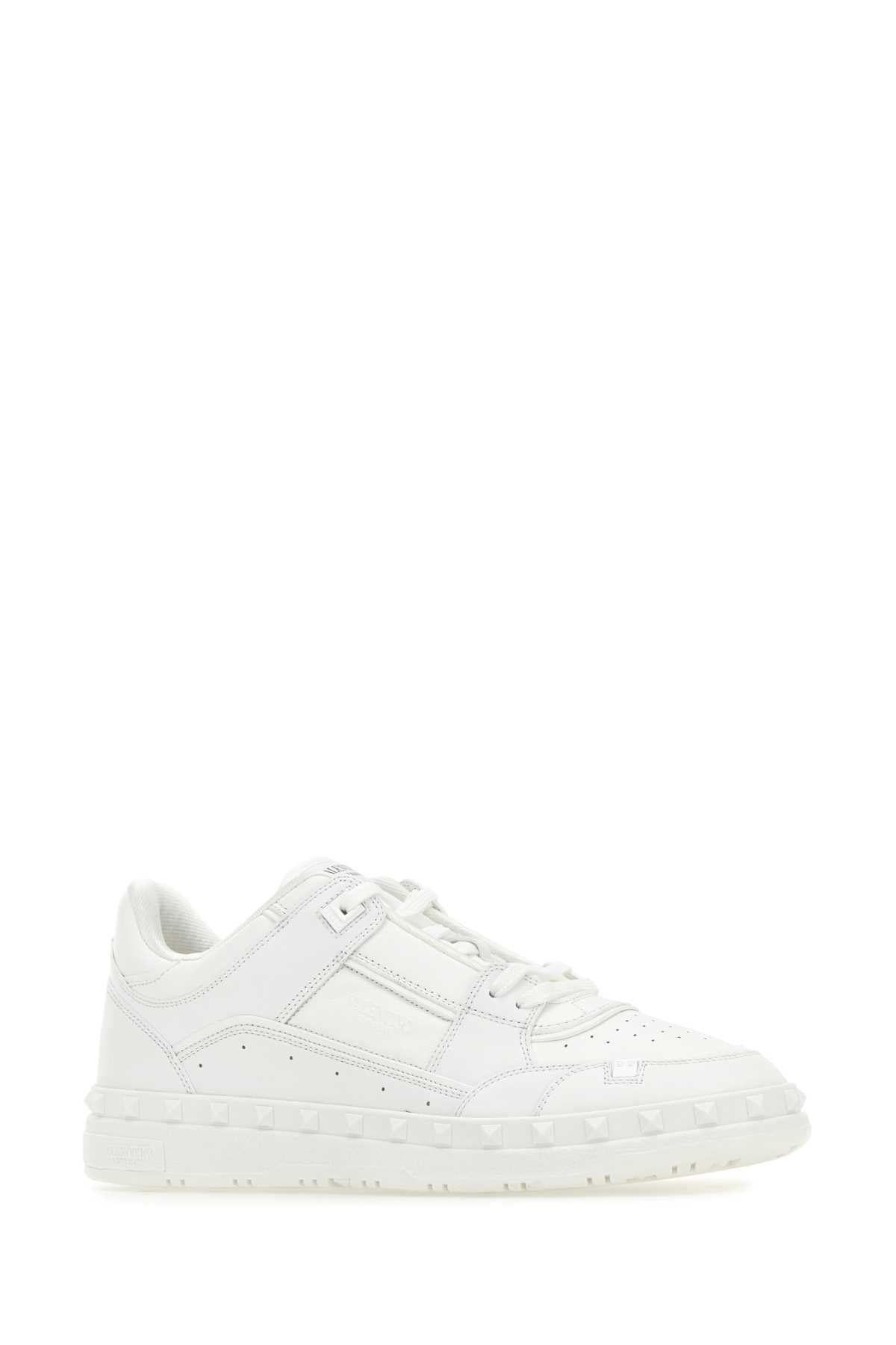 Valentino Garavani Men White Leather Freedots Sneakers by Luosophy
