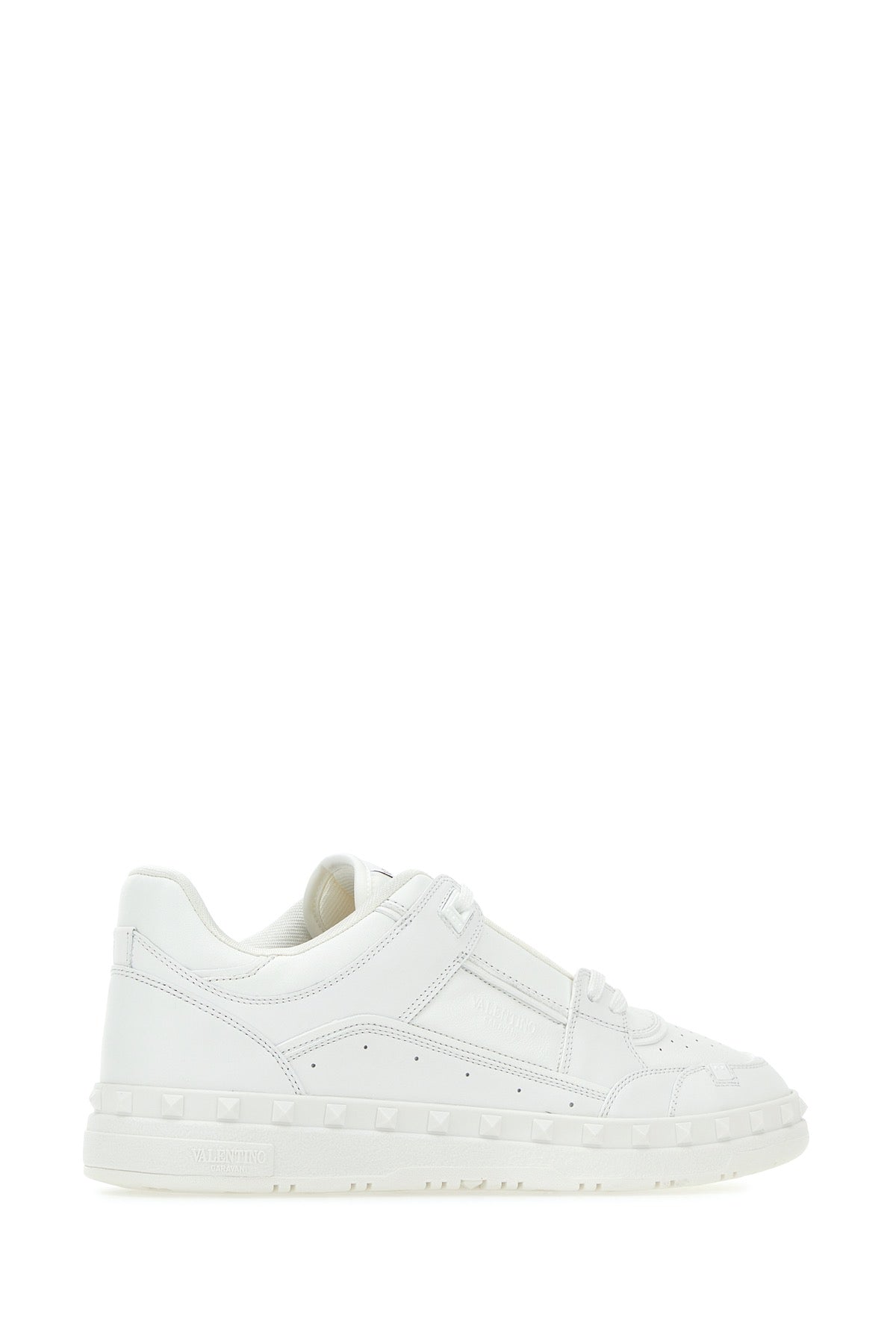 Valentino Garavani Men White Leather Freedots Sneakers by Luosophy