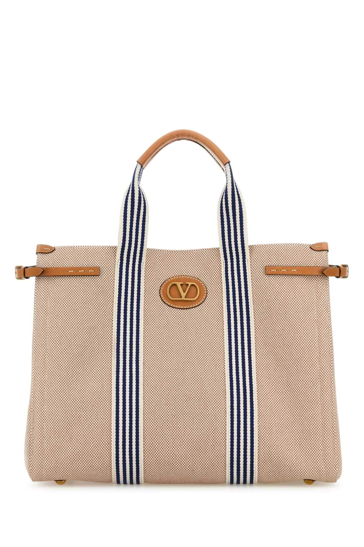 Valentino Garavani Men Two-Tone Canvas Antibes Shopping Bag DestGlow