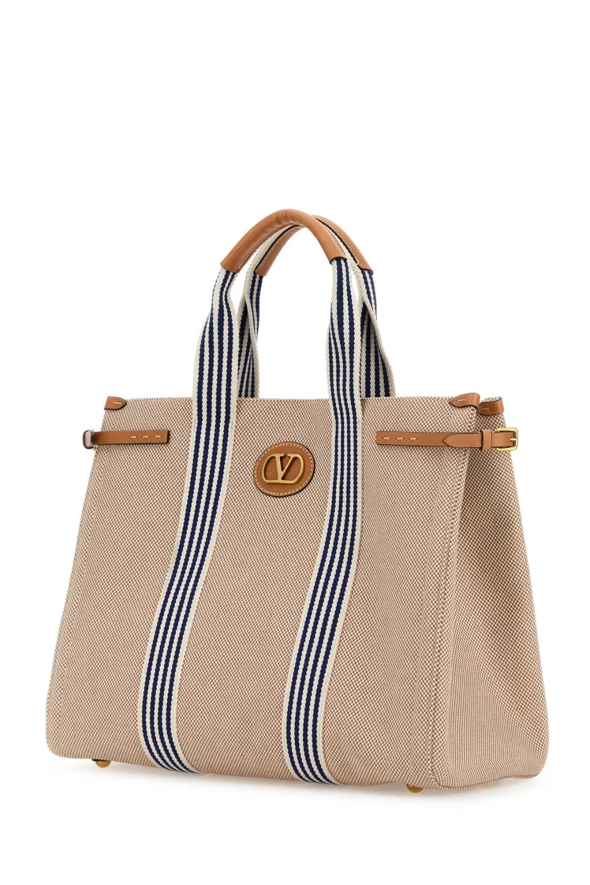 Valentino Garavani Men Two-Tone Canvas Antibes Shopping Bag DestGlow