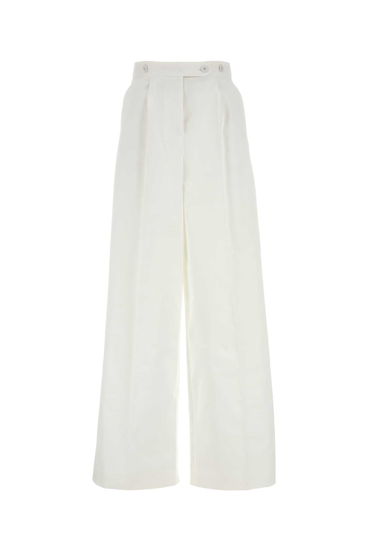 Givenchy Women White Poplin Wide-Leg Pant DestGlow