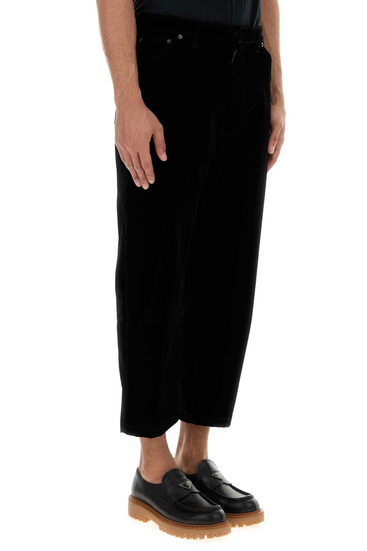 Prada Men Black Velvet Denim Pant DestGlow