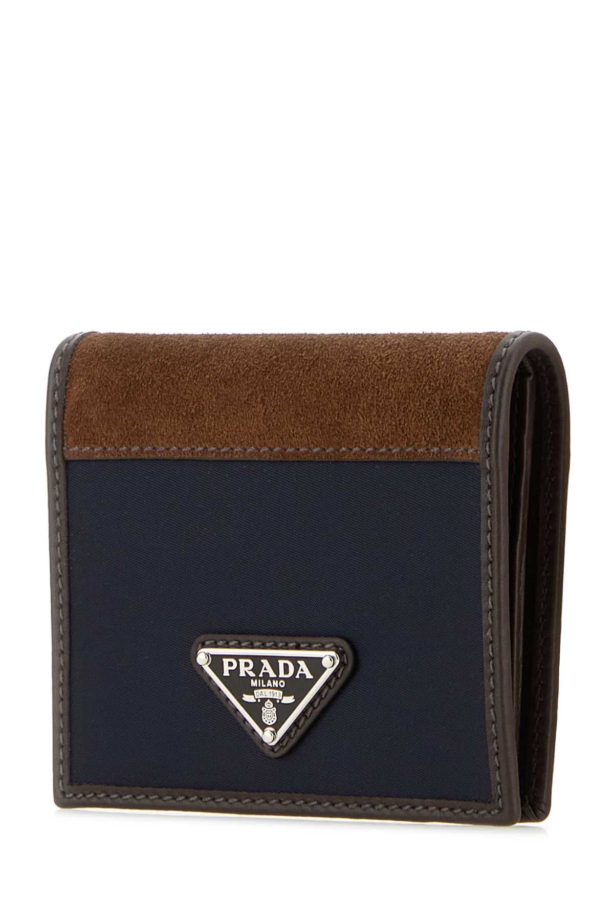 Prada Men Two-Tone Fabric And Suede Wallet by Luosophy