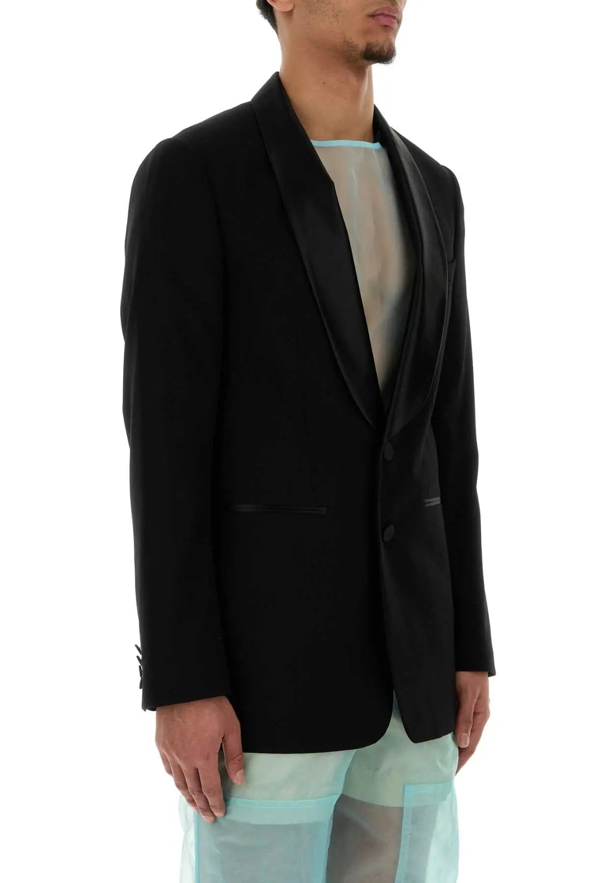 Dries Van Noten Men Black Wool Blend Bartux Blazer DestGlow