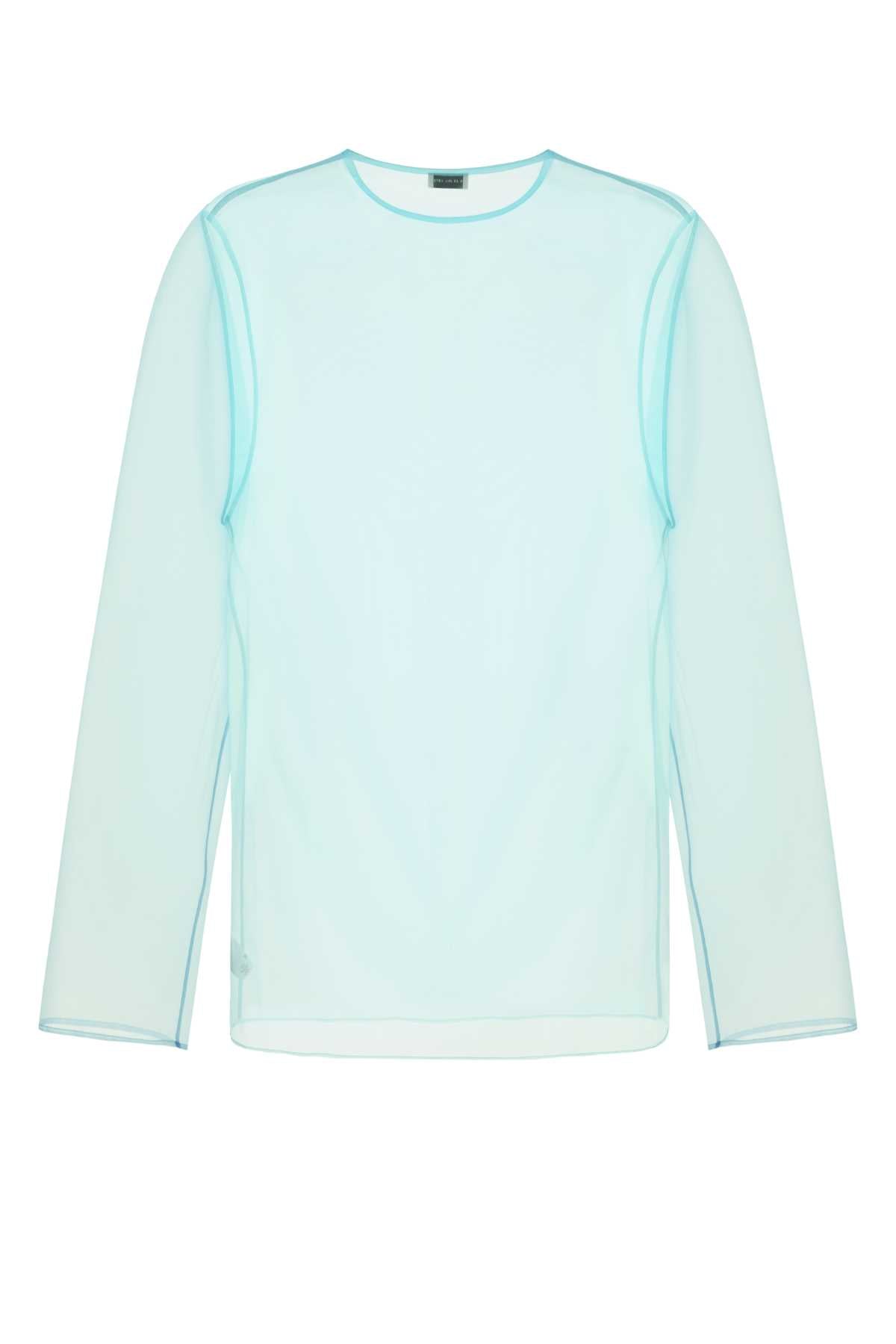 Dries Van Noten Men Light Blue Organza Camille Top by Luosophy