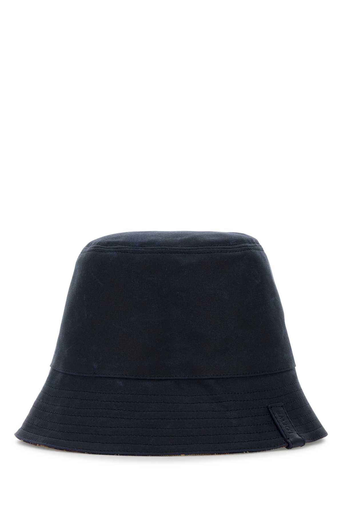 Loewe Men Navy Blue Canvas Reversibile Bucket Hat by Luosophy