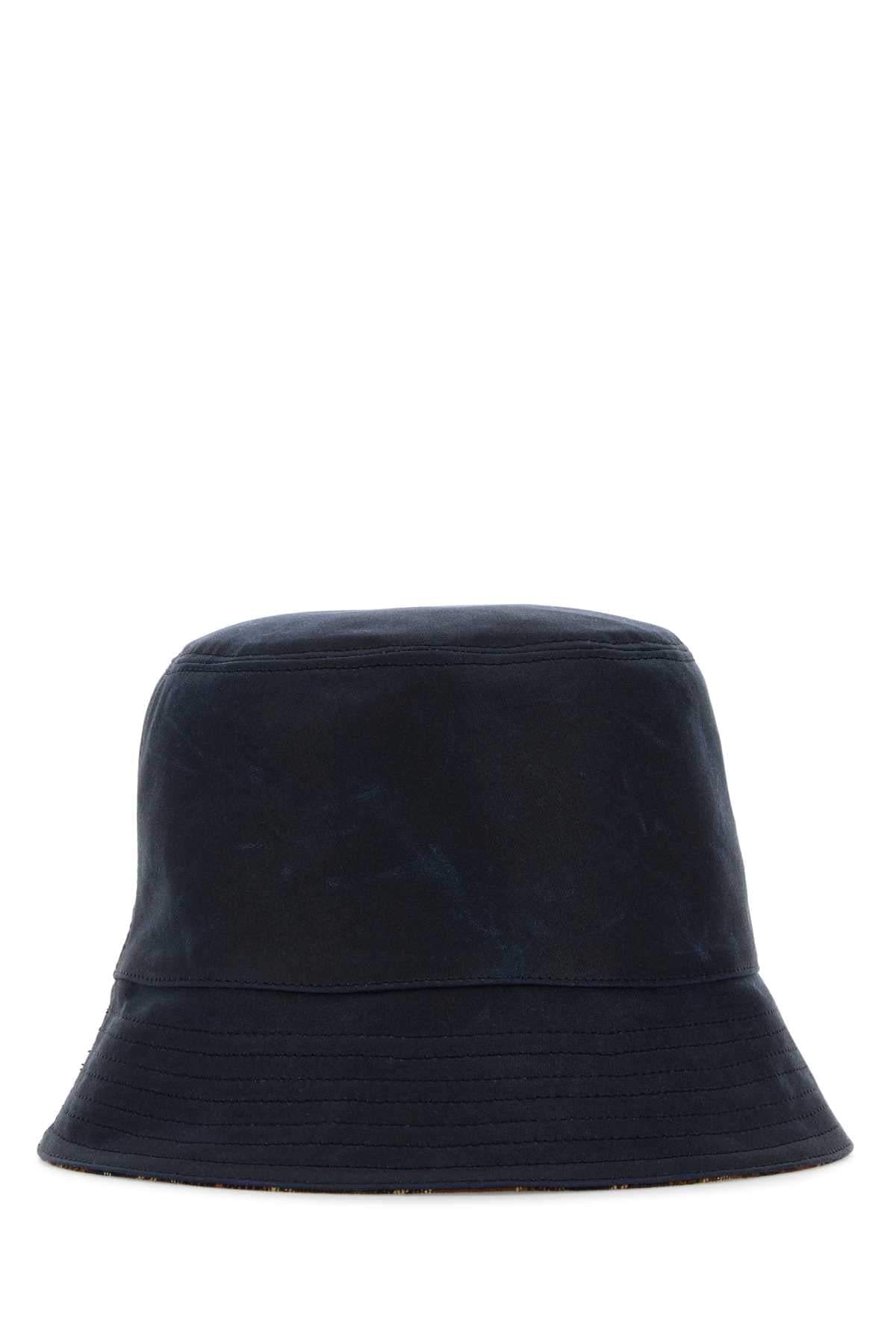 Loewe Men Navy Blue Canvas Reversibile Bucket Hat DestGlow