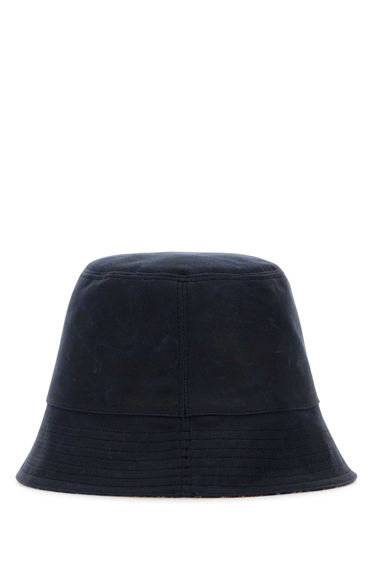 Loewe Men Navy Blue Canvas Reversibile Bucket Hat DestGlow