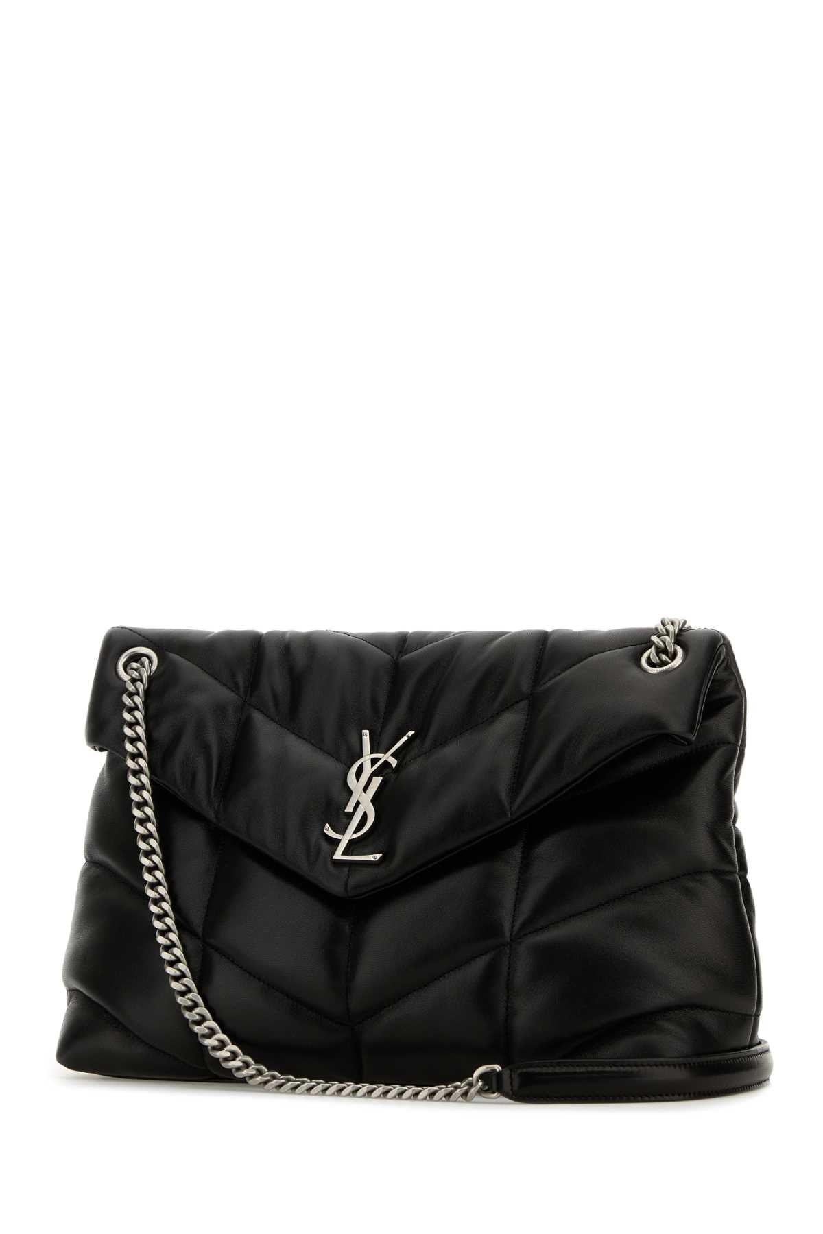 Saint Laurent Women Black Nappa Leather Medium Puffer Shoulder Bag DestGlow