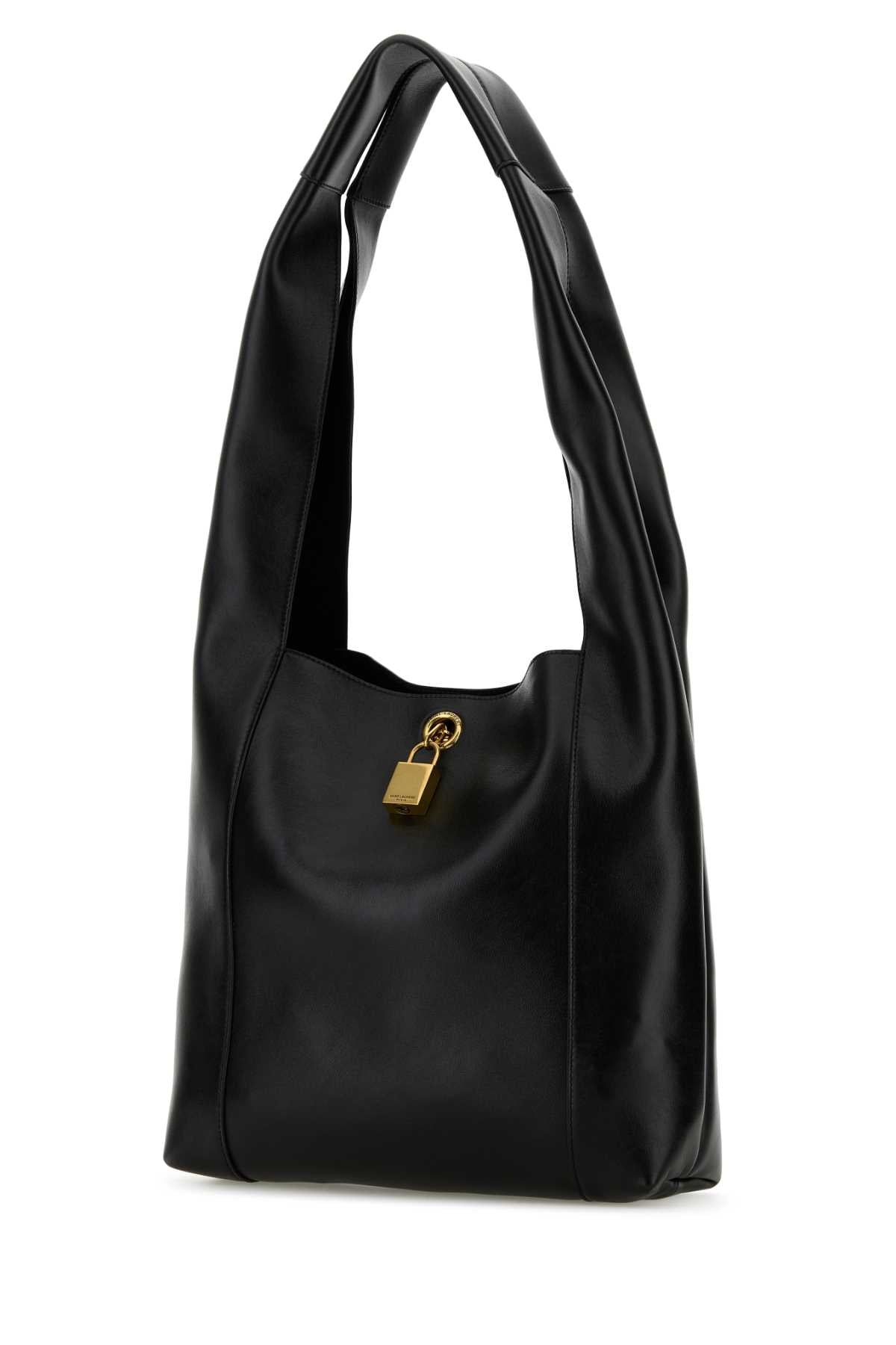 Saint Laurent Women Black Leather Tanger Shopping Bag