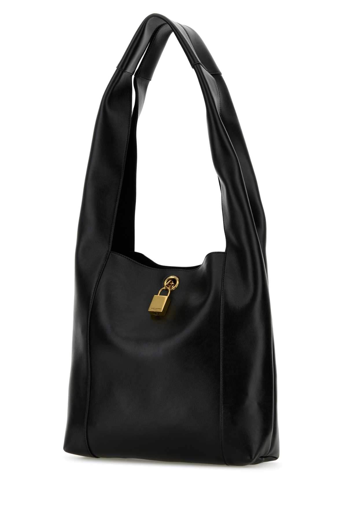 Saint Laurent Women Black Leather Tanger Shopping Bag DestGlow