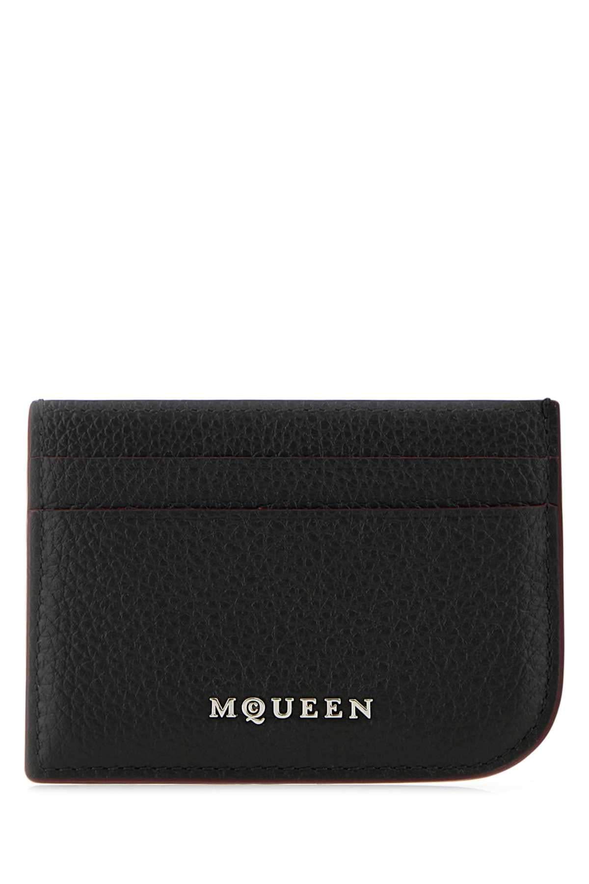 Alexander Mcqueen Men Black Leather Card Holder DestGlow