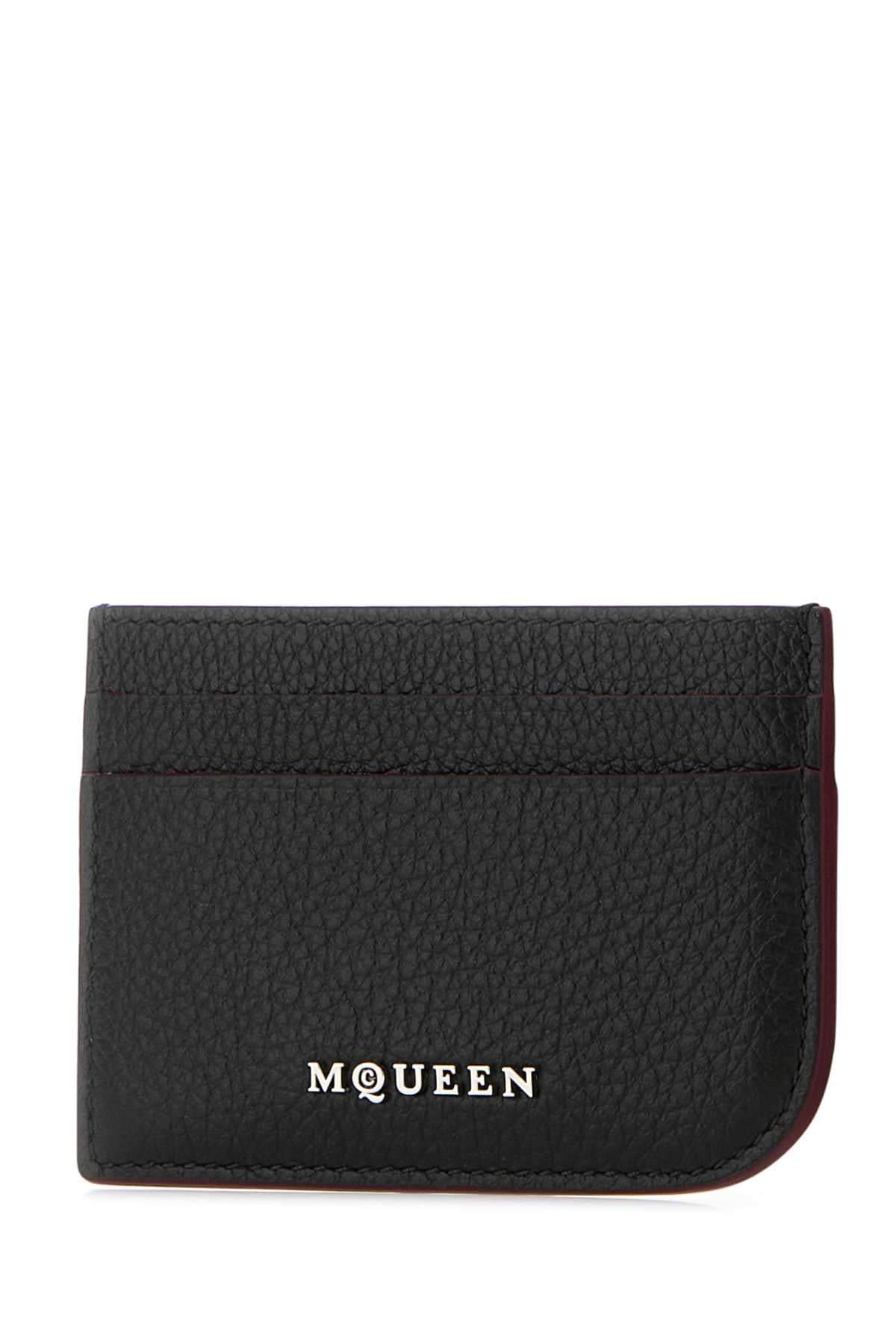 Alexander Mcqueen Men Black Leather Card Holder DestGlow