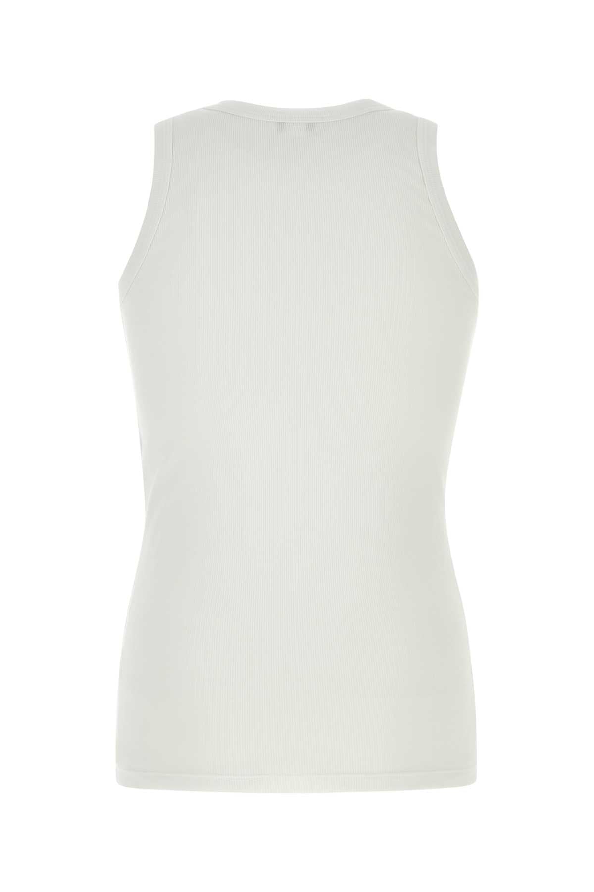 Alexander Mcqueen Men White Stretch Cotton Tank Top by Luosophy