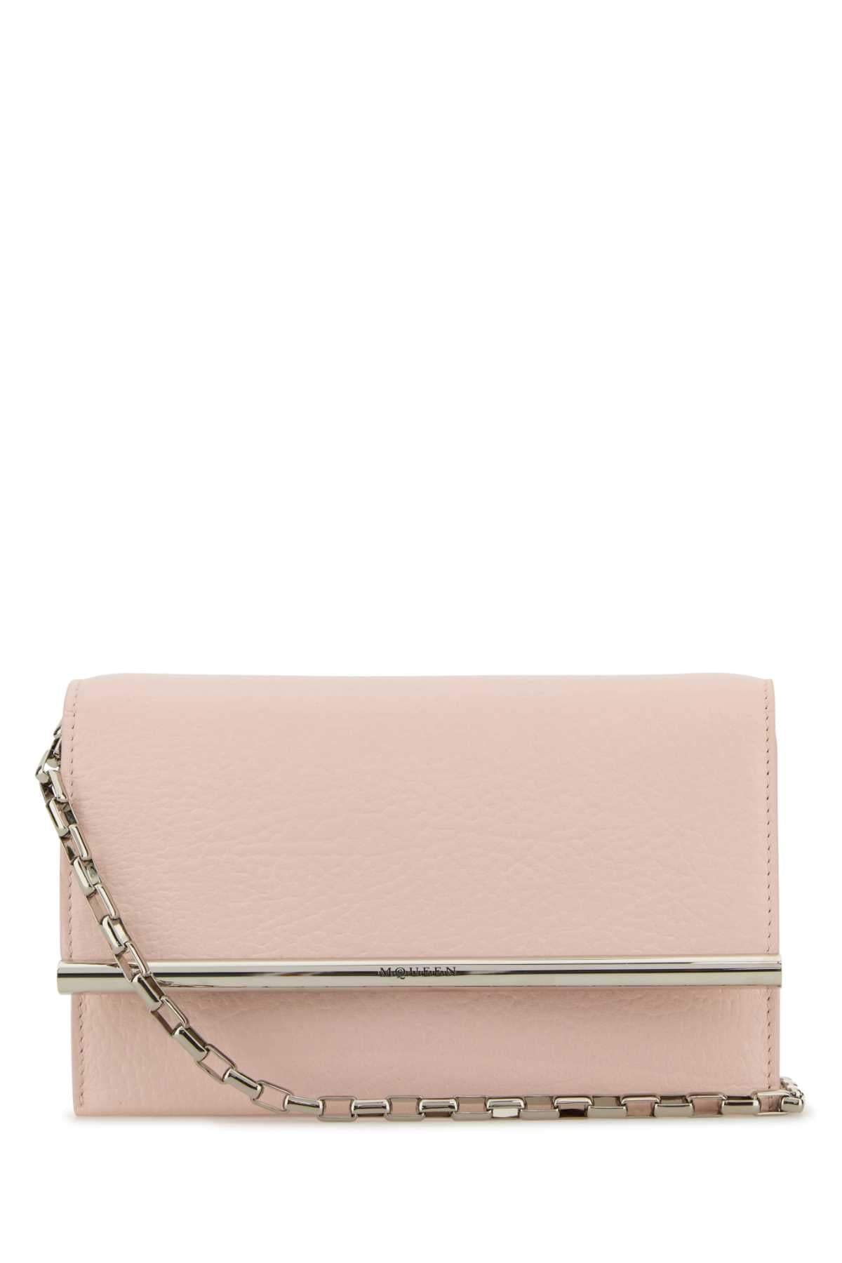 Alexander Mcqueen Women Pink Leather Mini Cross-Bar Clutch DestGlow