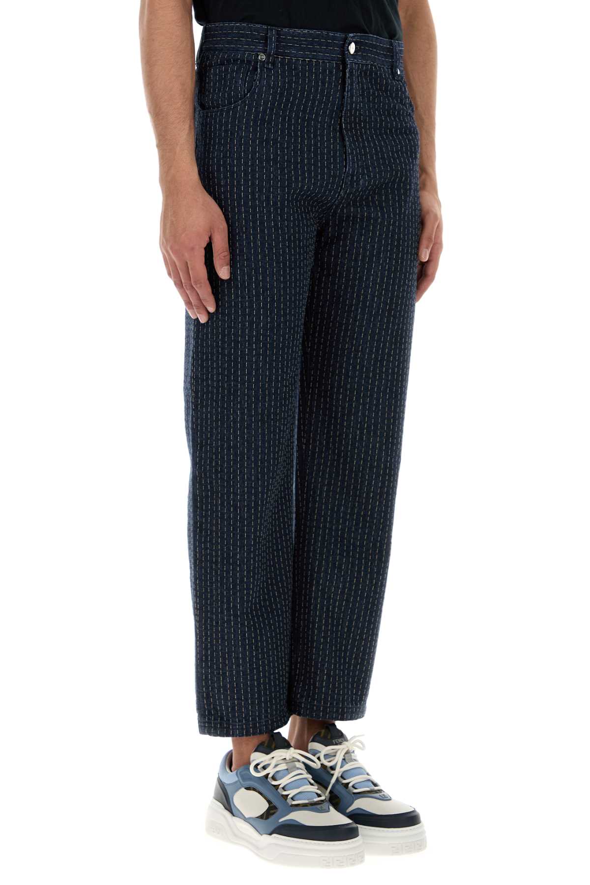 Fendi Men Embroidered Stretch Denim Jeans DestGlow