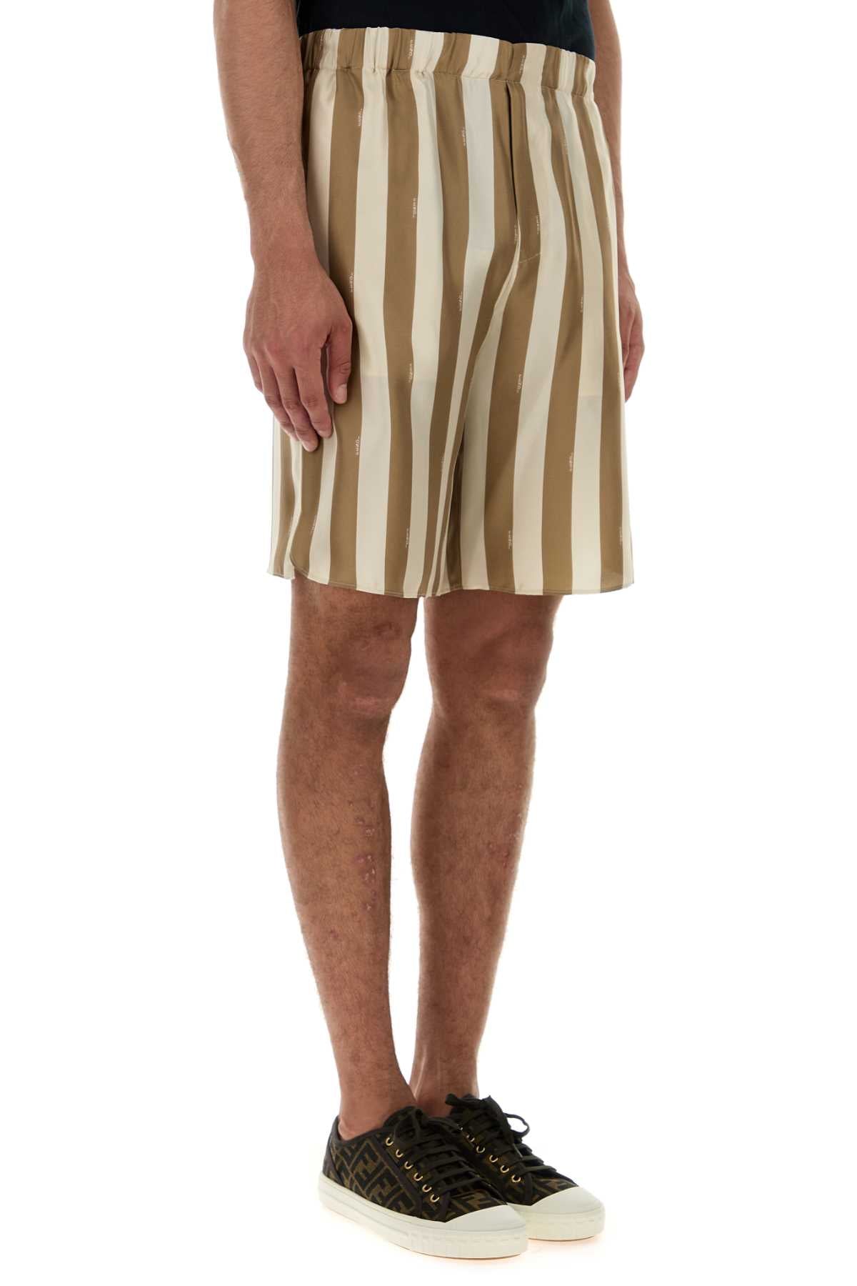Fendi Men Printed Silk Bermuda Shorts DestGlow