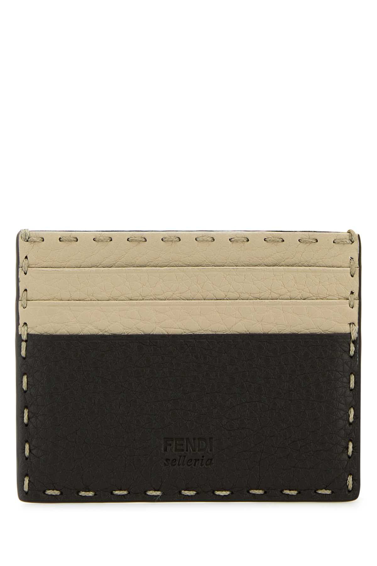 Fendi Men Two-Tone Leather Sellerie Card Holder by Luosophy