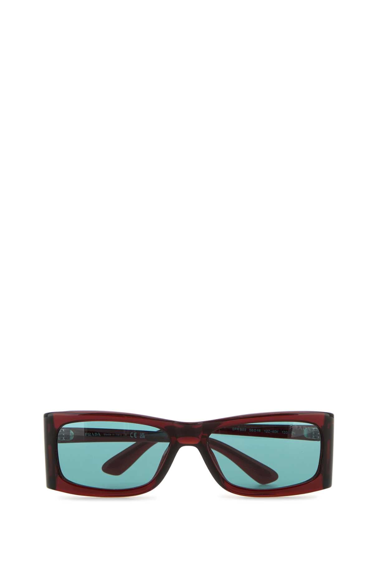 Prada Men Burgundy Acetate Opr B03s Sunglasses by Luosophy