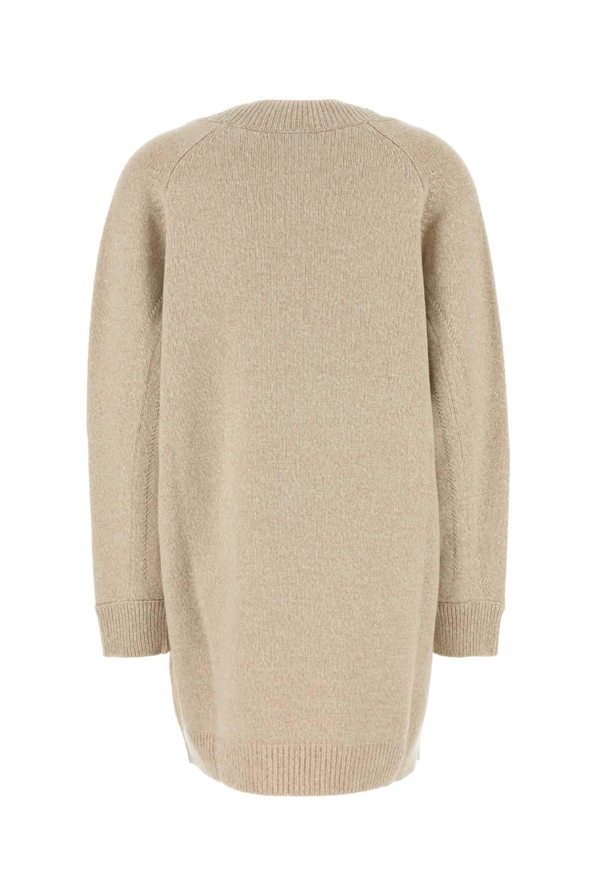 Versace Women Melange Beige Wool Blend Sweater Dress DestGlow