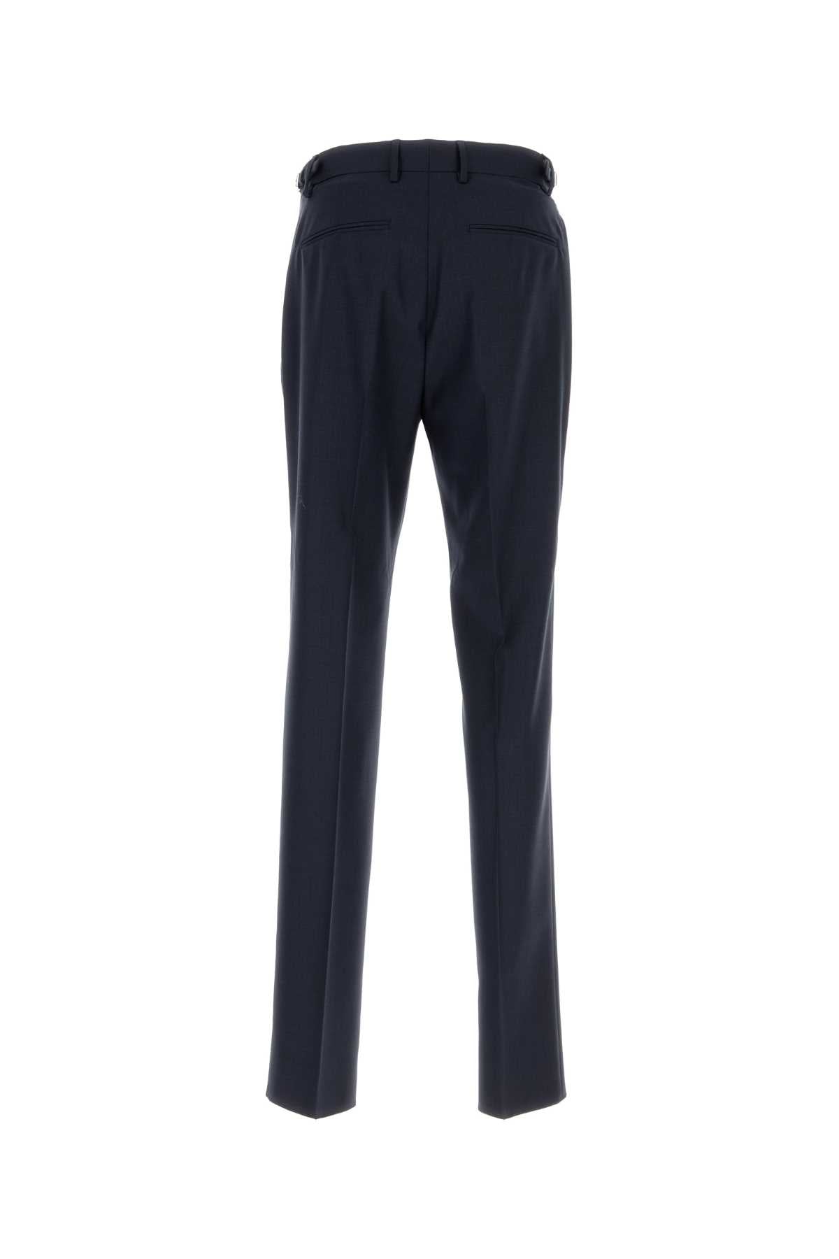 Versace Men Dark Blue Wool Pant by Luosophy