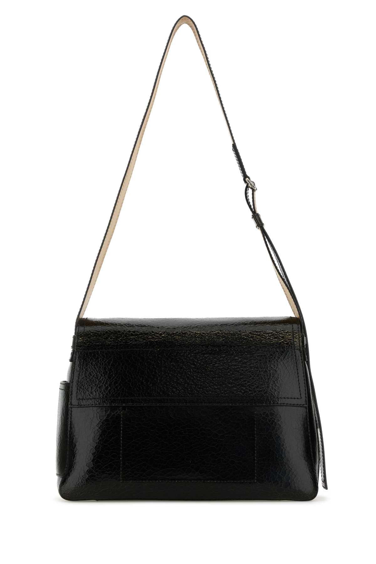 Alexander Mcqueen Men Black Leather The Slouch Crossbody Bag DestGlow