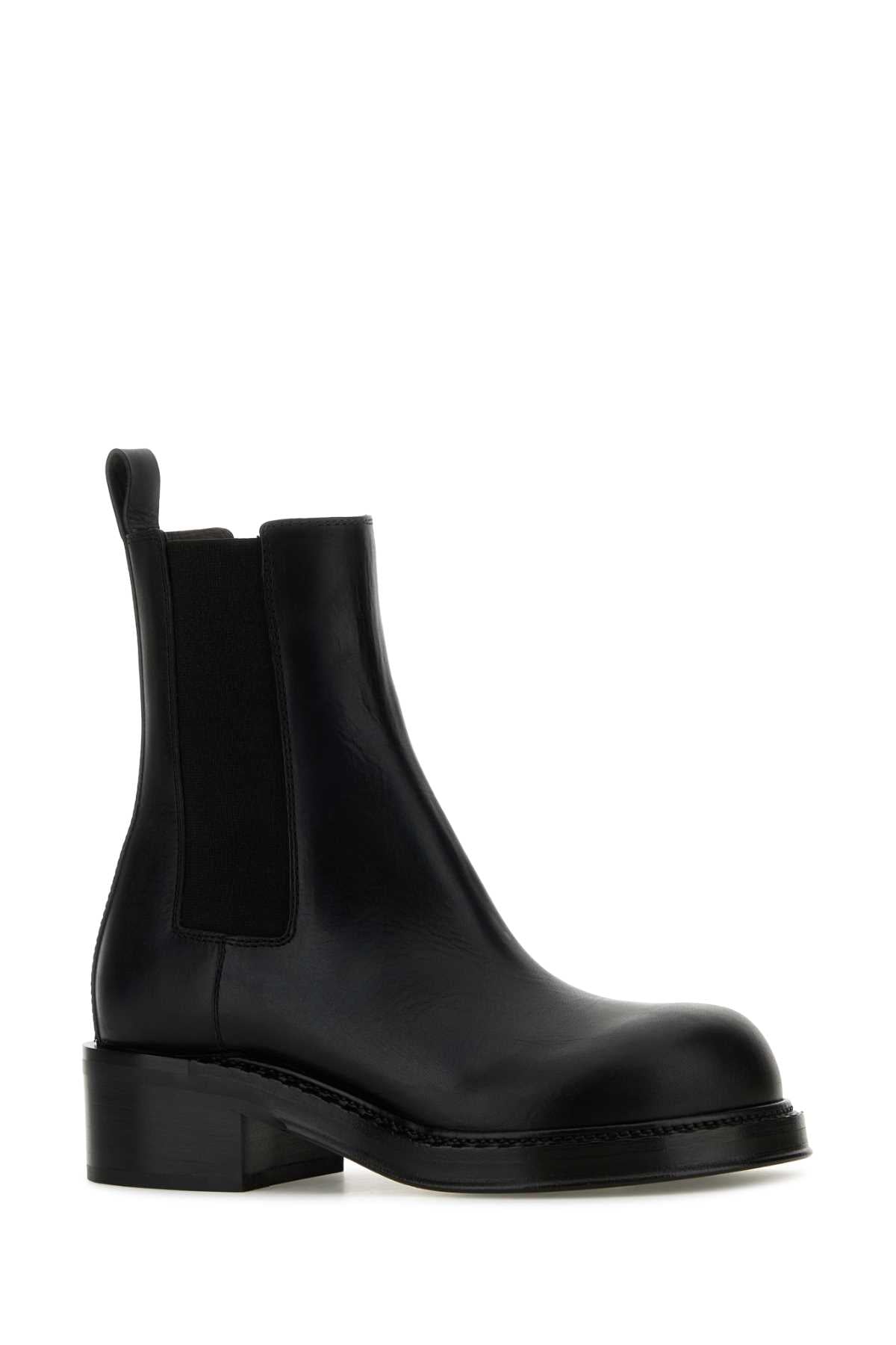 Bottega Veneta Women Black Leather Cliff Ankle Boots by Luosophy
