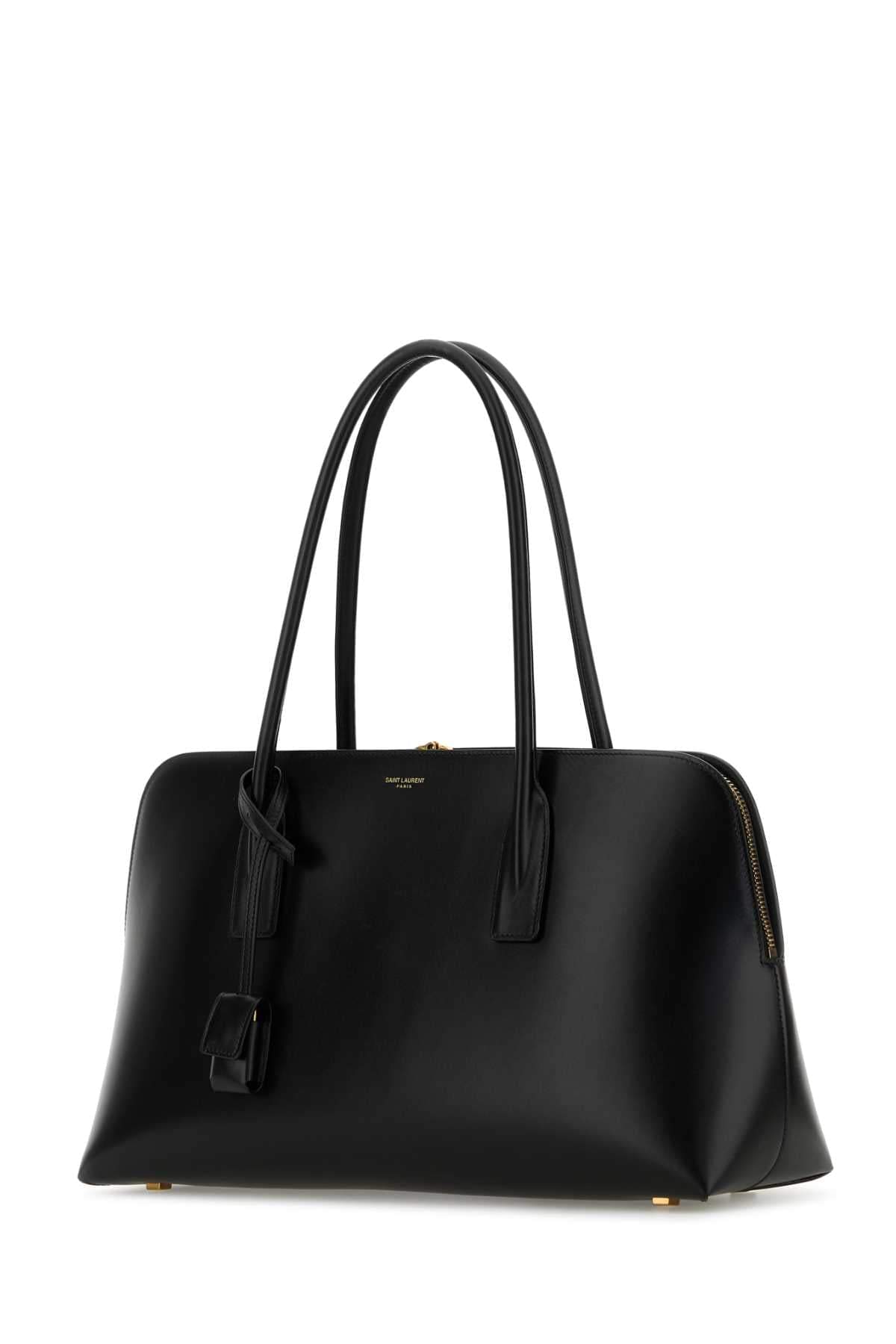Saint Laurent Women Black Leather Shopping Bag DestGlow