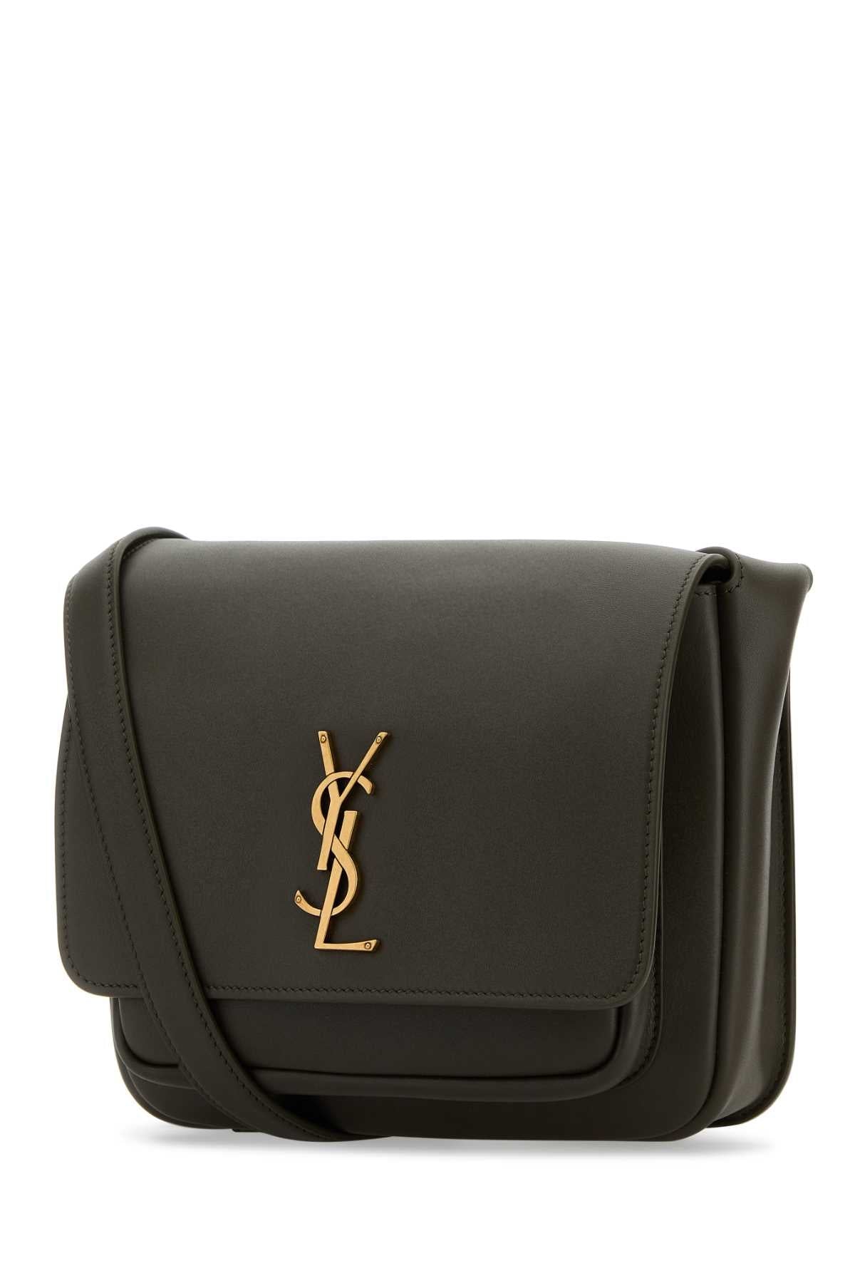 Saint Laurent Women Bottle Green Leather Niki Crossbody Bag by Luosophy