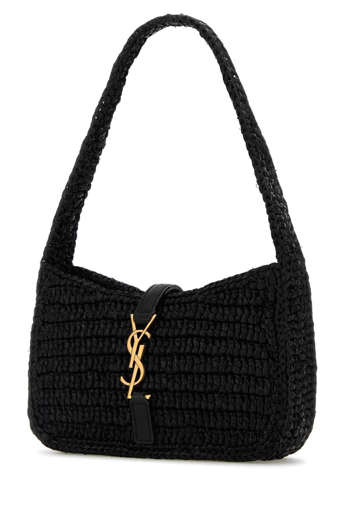 Saint Laurent Women Black Raffia Mini Le 5 Ã 7 Handbag DestGlow