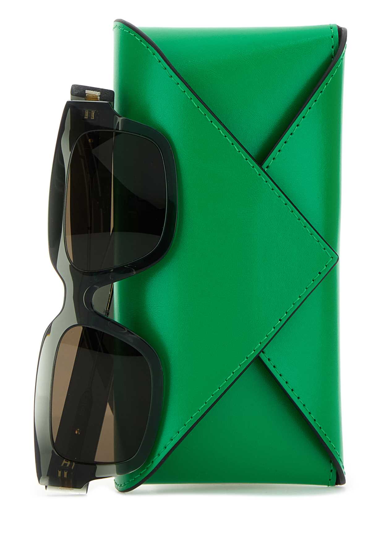 Bottega Veneta Women Dark Green Acetate Ultrathin Sunglasses DestGlow