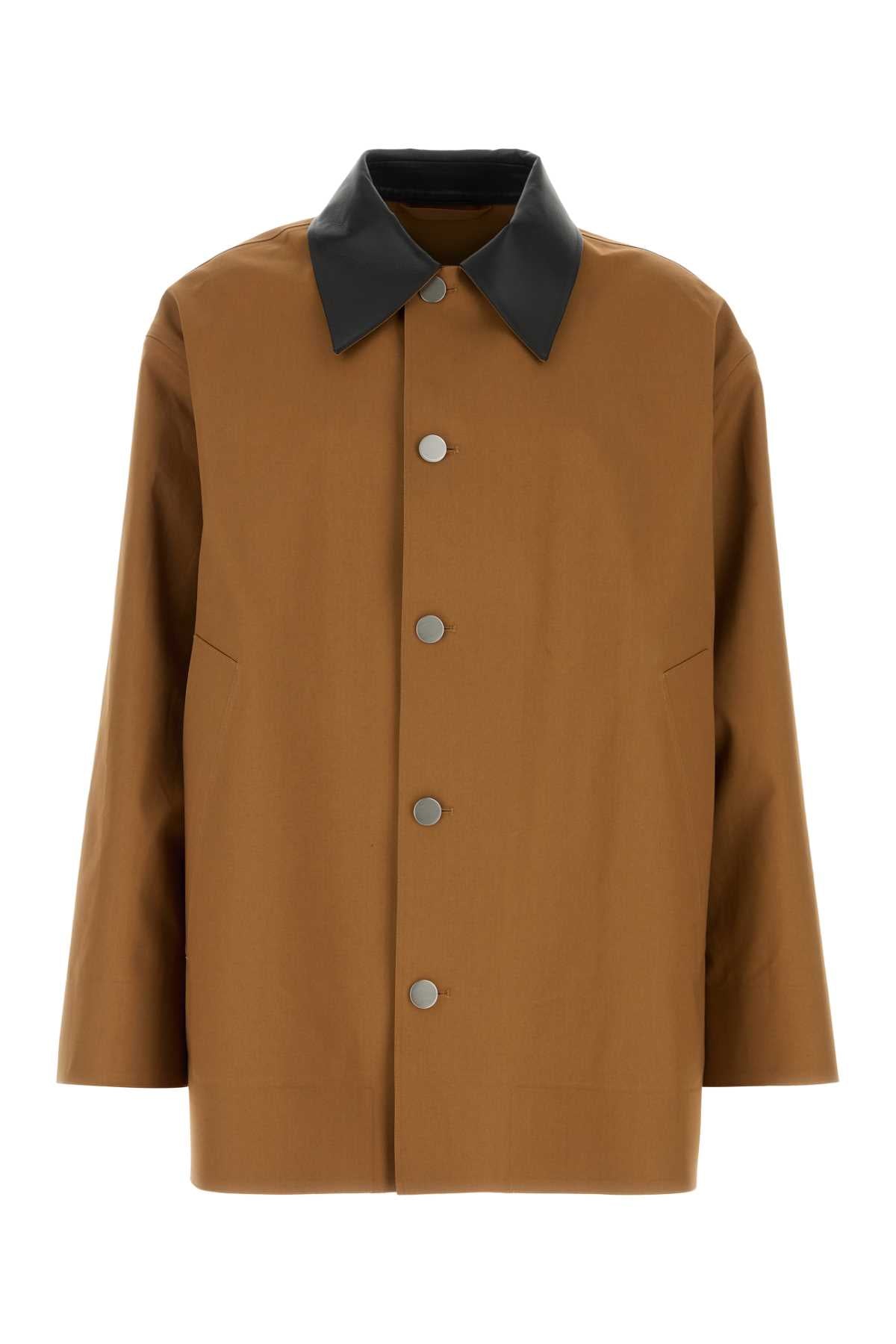 Jil Sander Men Caramel Cotton Trench Coat DestGlow