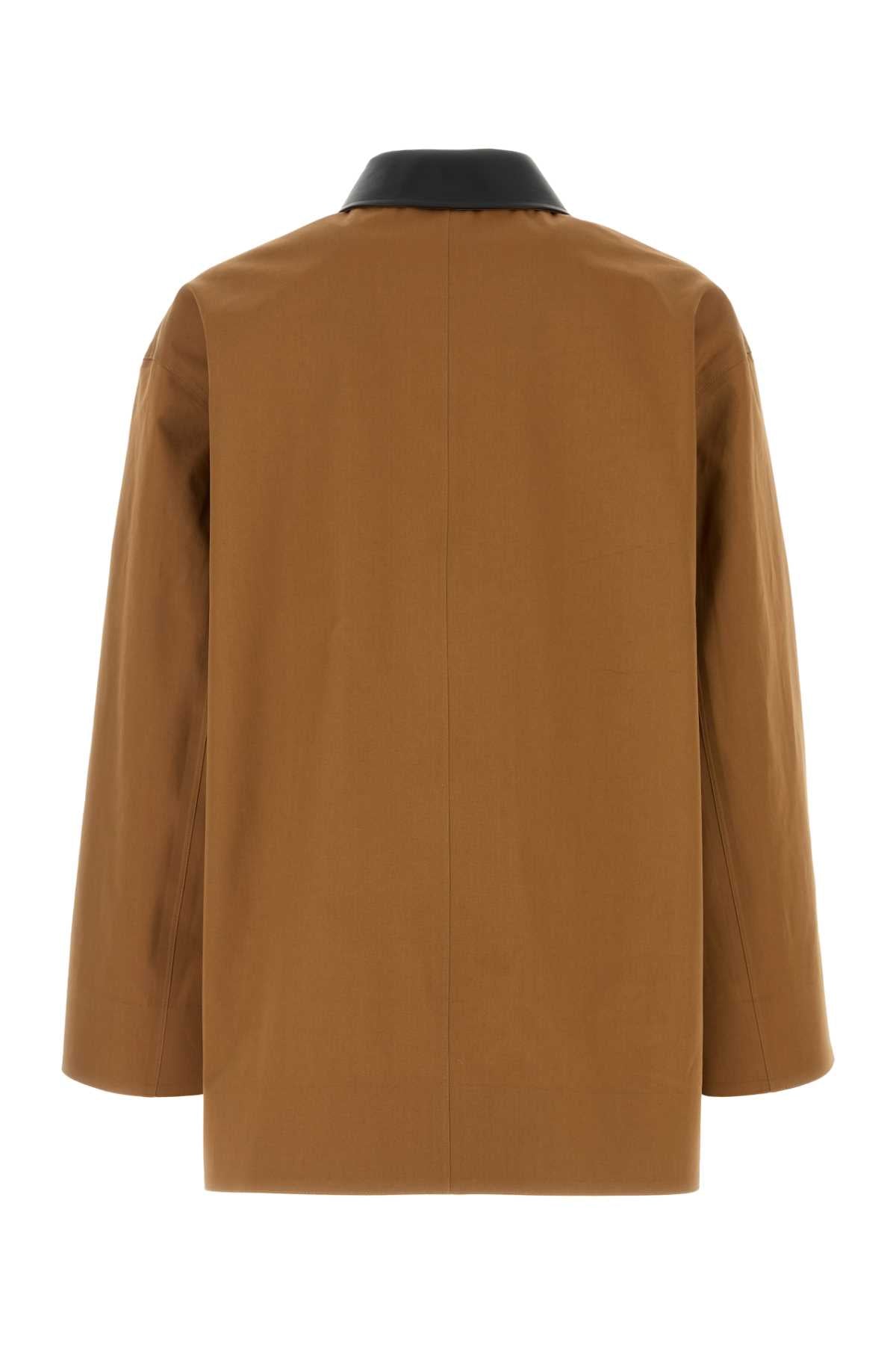 Jil Sander Men Caramel Cotton Trench Coat DestGlow