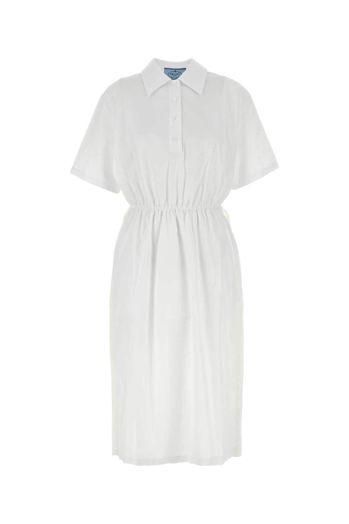 Prada Women White Poplin Shirt Dress DestGlow