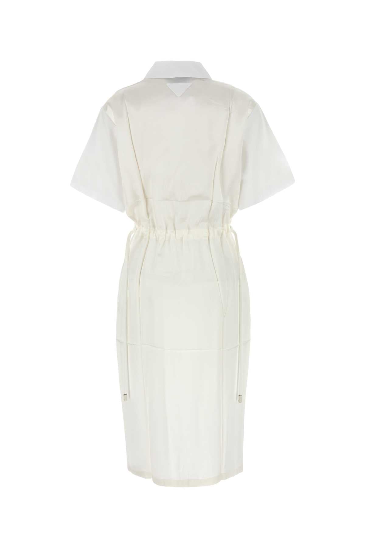Prada Women White Poplin Shirt Dress DestGlow