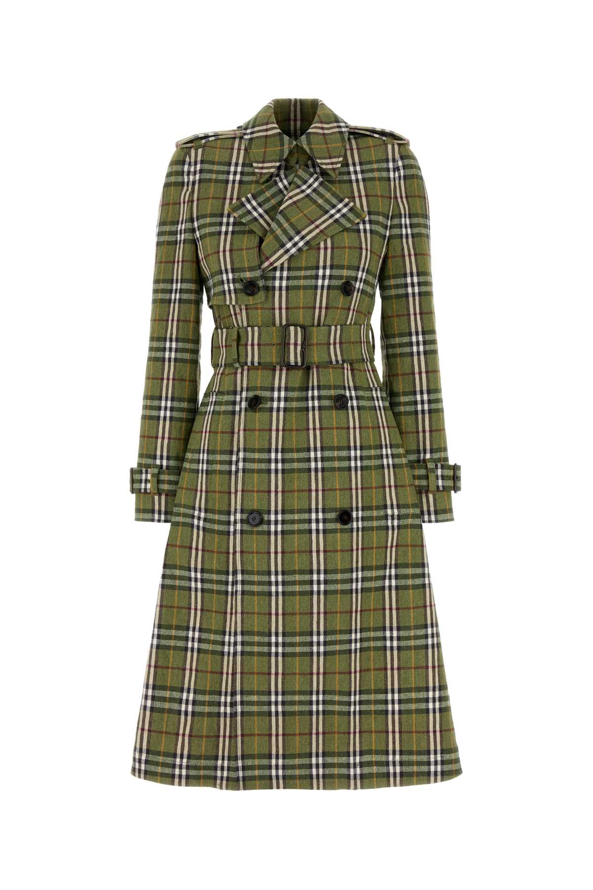 Burberry Women Embroidered Stretch Linen Trench Coat DestGlow