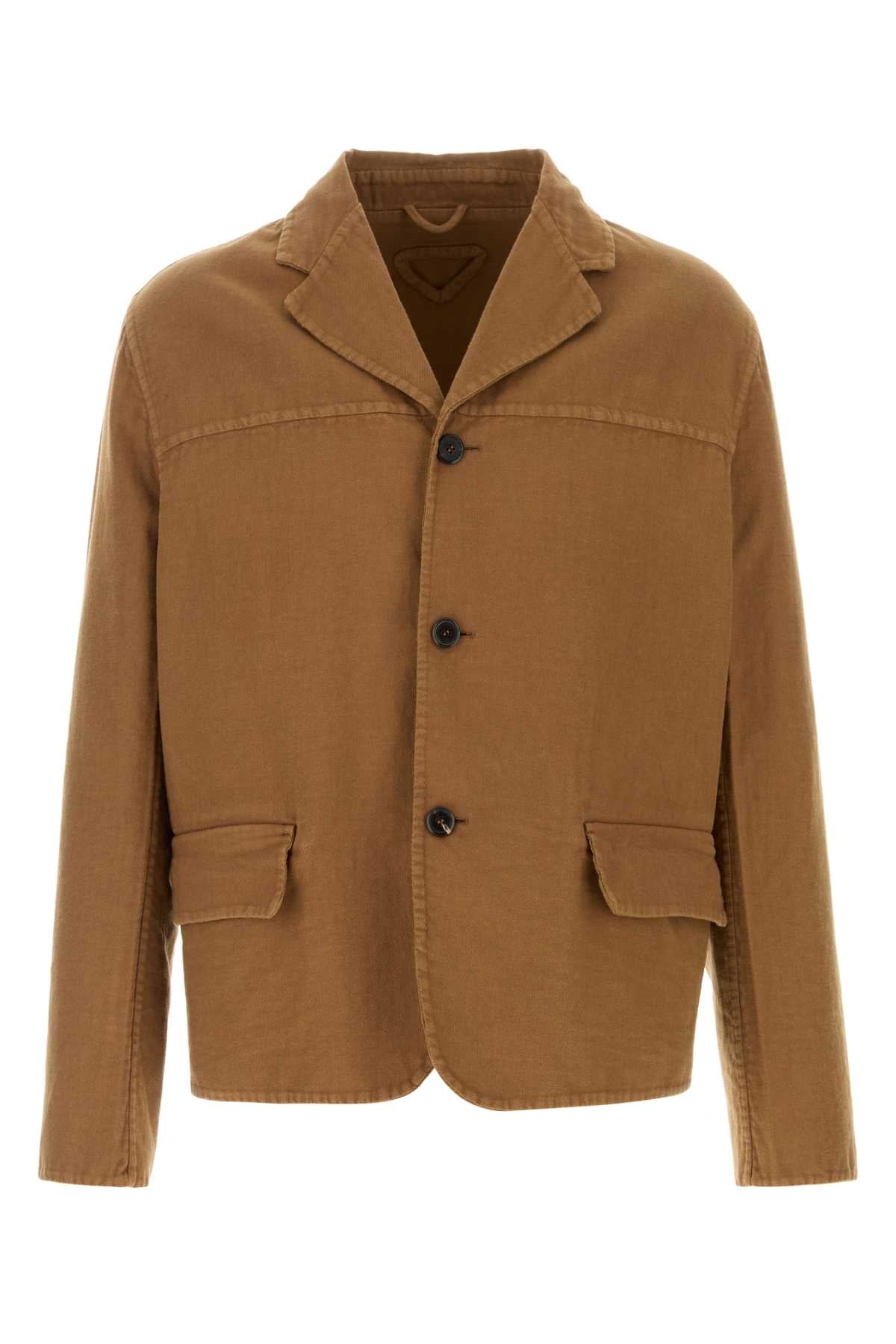 Prada Men Biscuit Cotton Blazer DestGlow