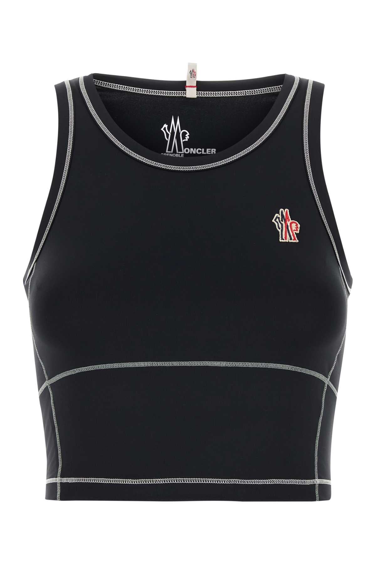 Moncler Grenoble Women Black Stretch Nylon Top by Luosophy