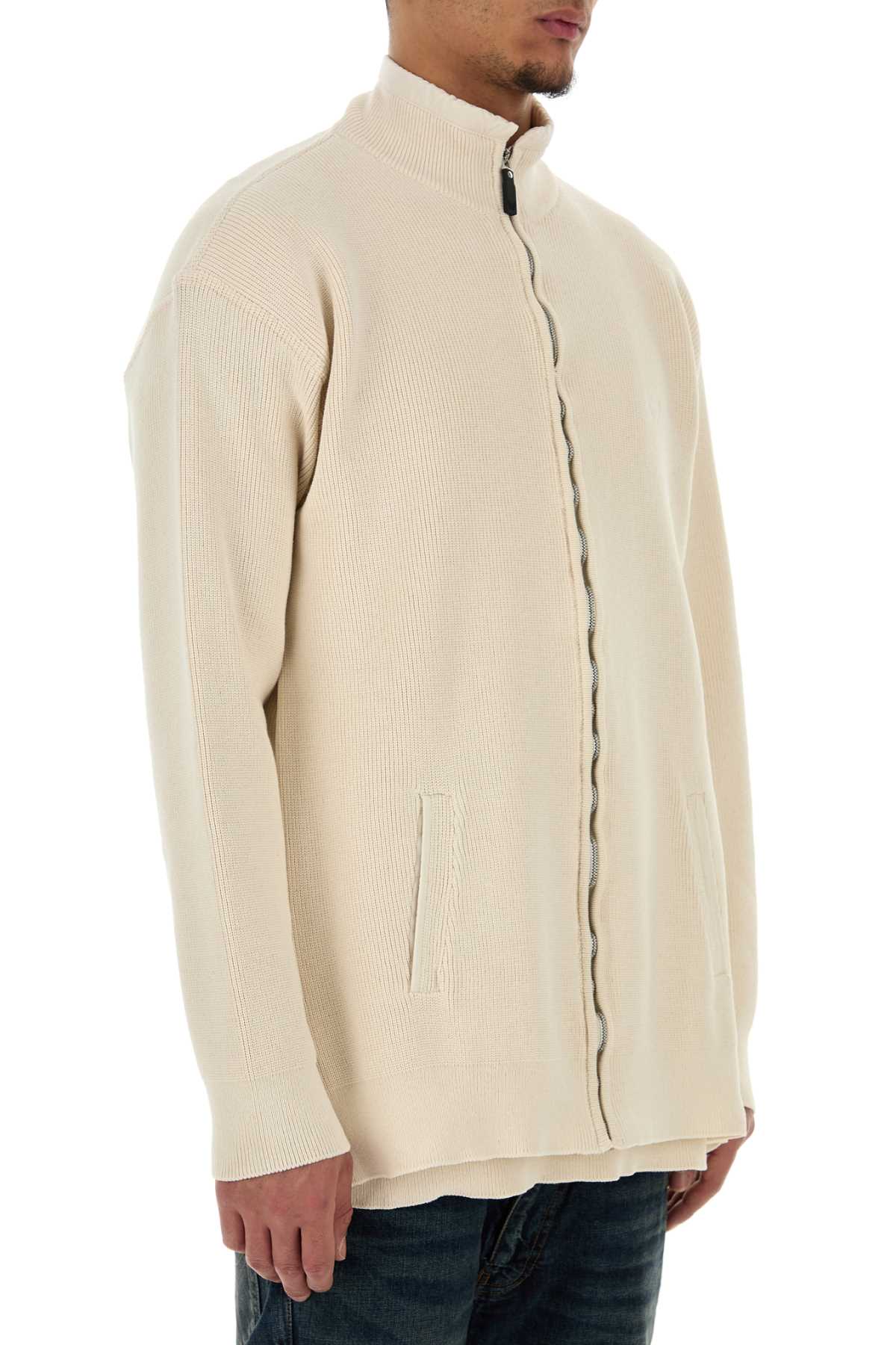 Balenciaga Men Cream Cotton And Polyester Sweater DestGlow