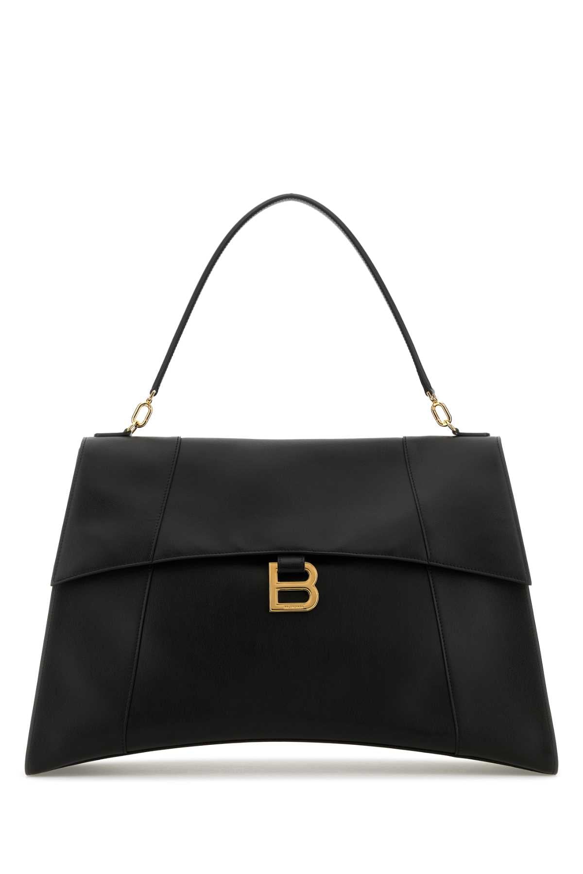 Balenciaga Women Black Leather Large Hourglass Soft Handbag DestGlow