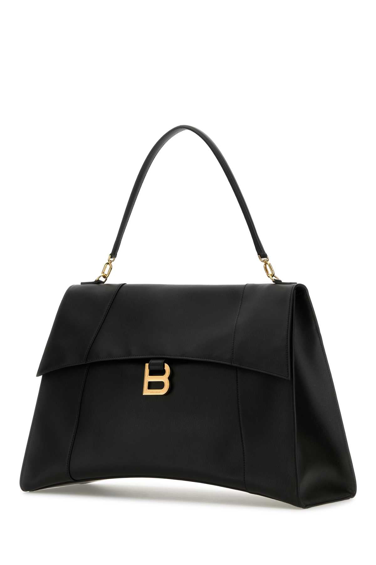 Balenciaga Women Black Leather Large Hourglass Soft Handbag DestGlow