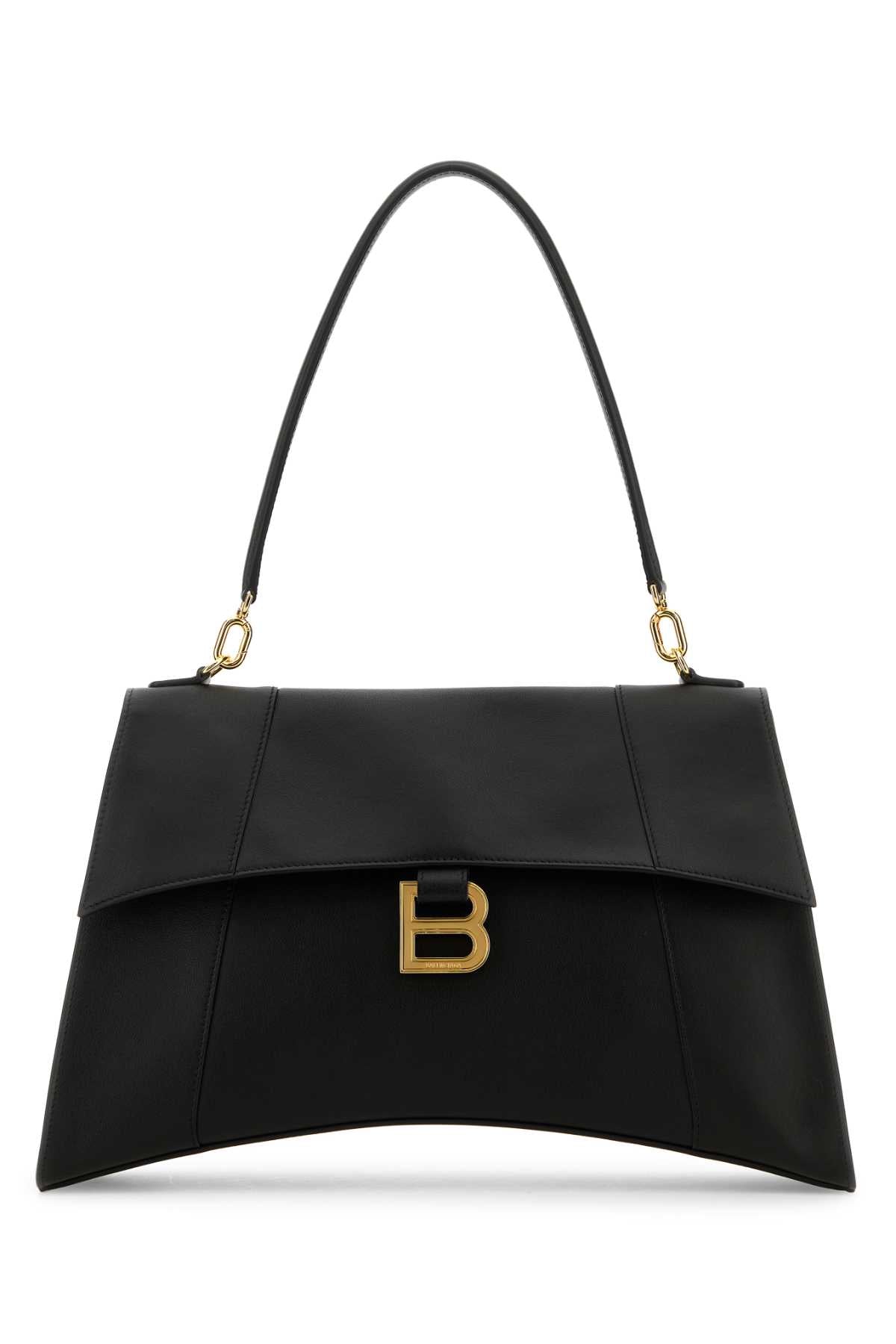Balenciaga Women Black Leather Hourglass Shoulder Bag DestGlow