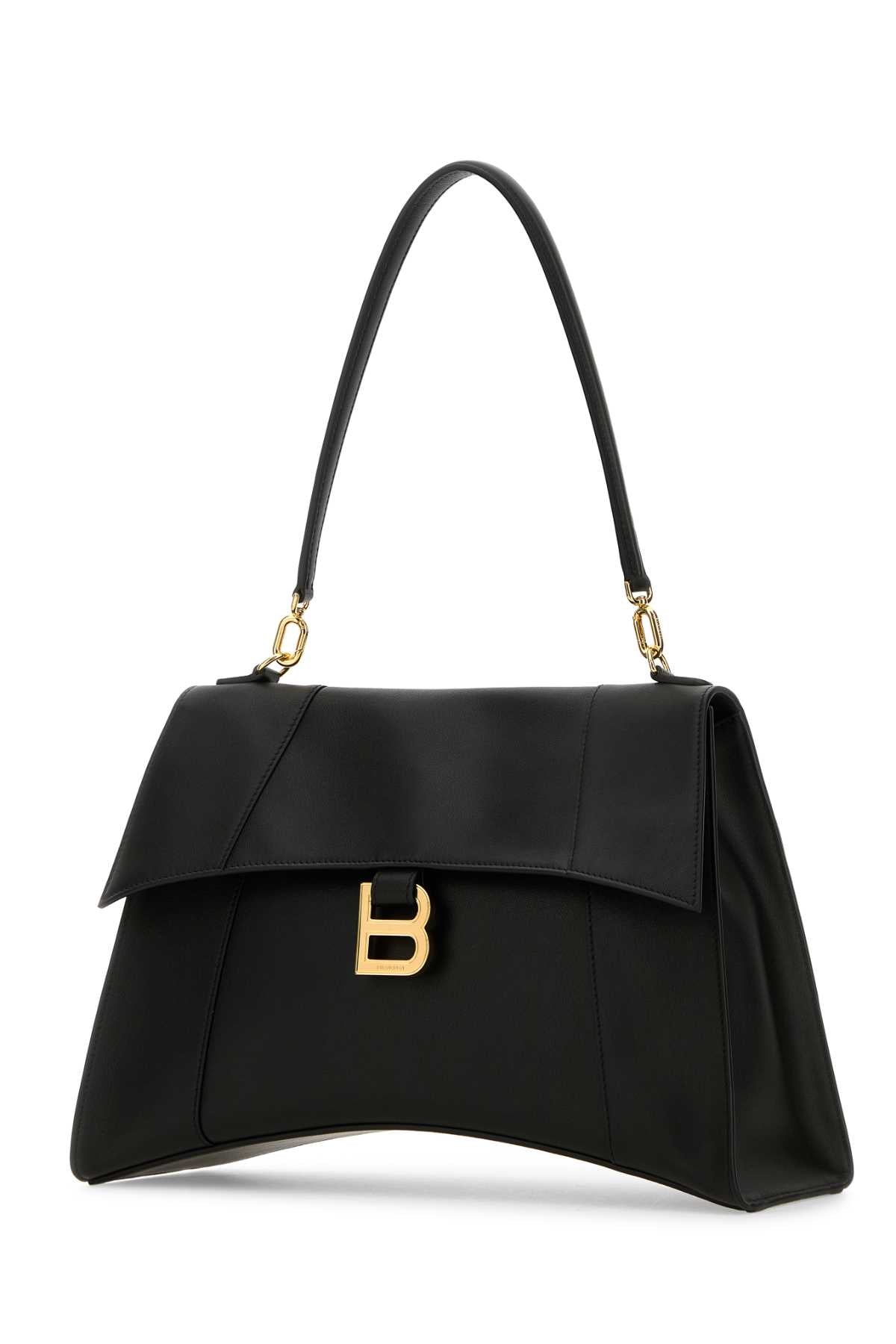 Balenciaga Women Black Leather Hourglass Shoulder Bag DestGlow