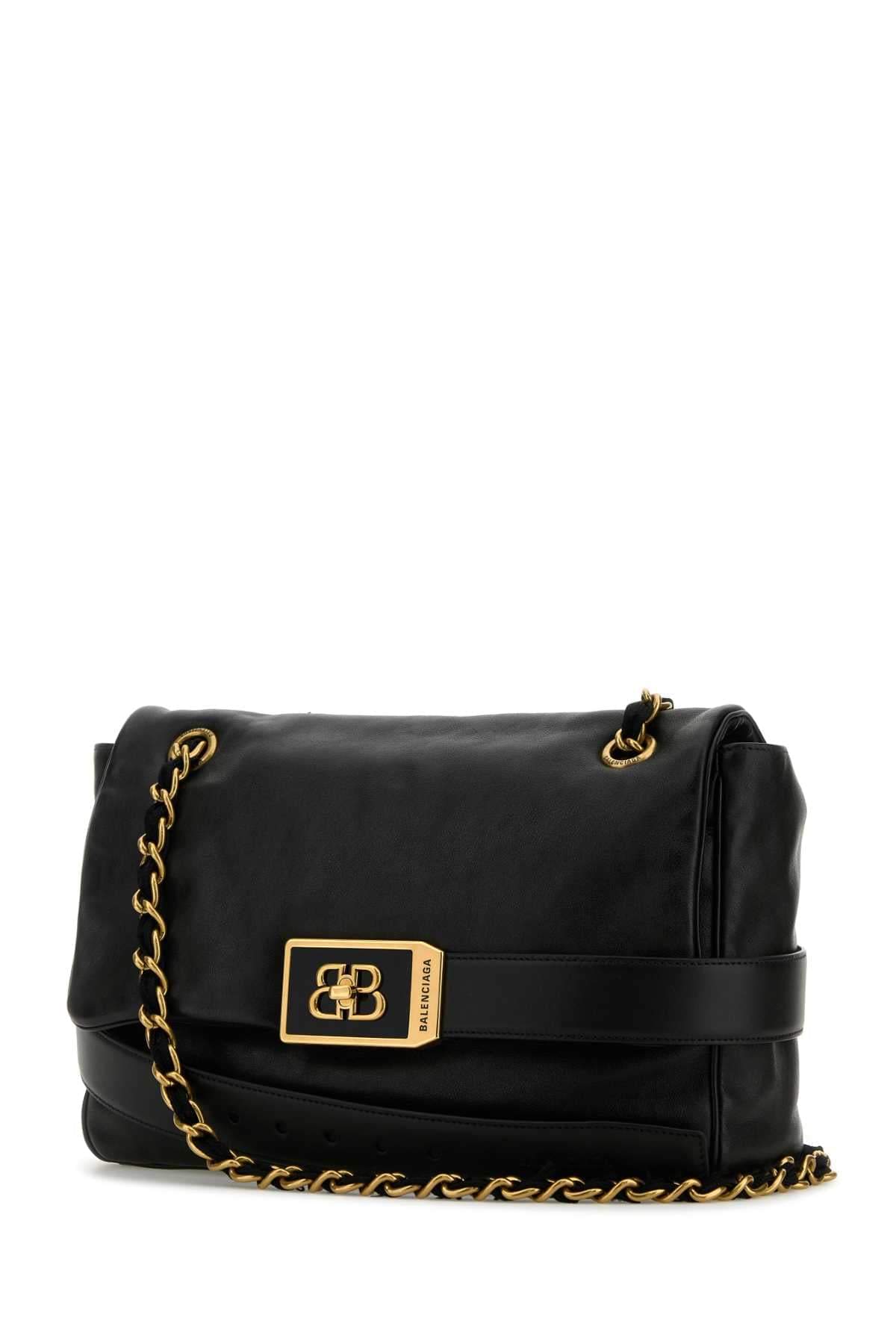 Balenciaga Women Black Leather Medium Modu Shoulder Bag DestGlow