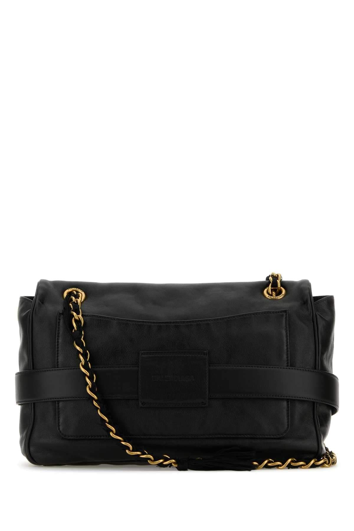 Balenciaga Women Black Leather Medium Modu Shoulder Bag DestGlow