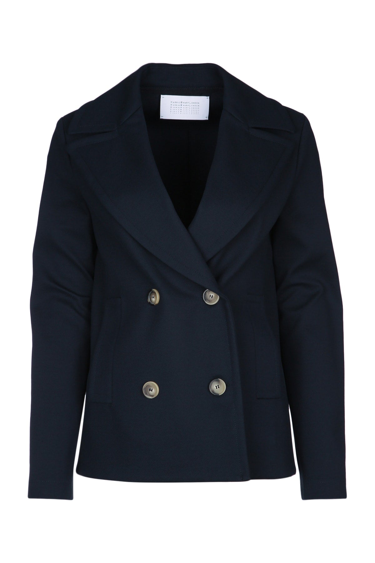 Harris Wharf London Women Women Peacoat Diagonal Crafted With Loro Piana Fab DestGlow