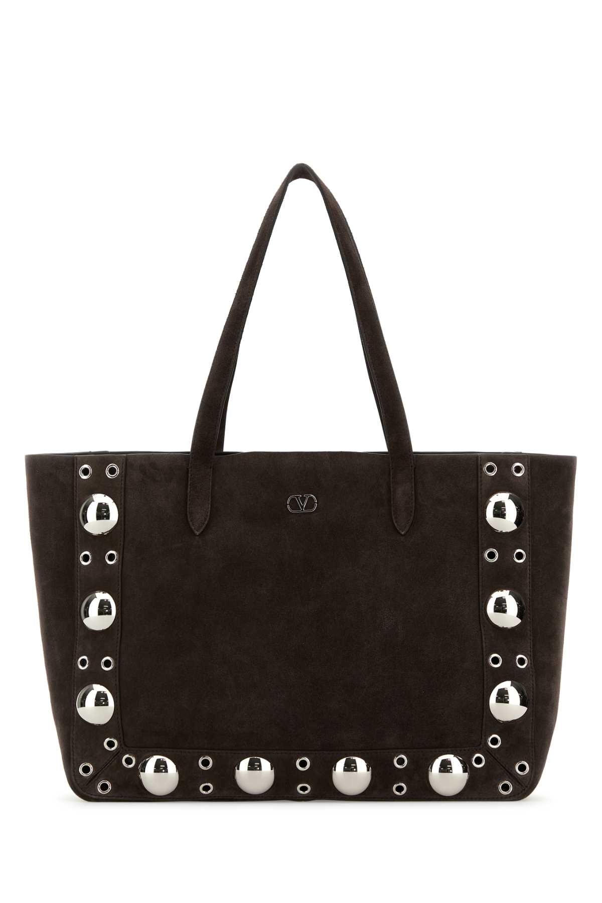 Valentino Garavani Women Brown Suede Nellcã´Te Shopping Bag by Luosophy
