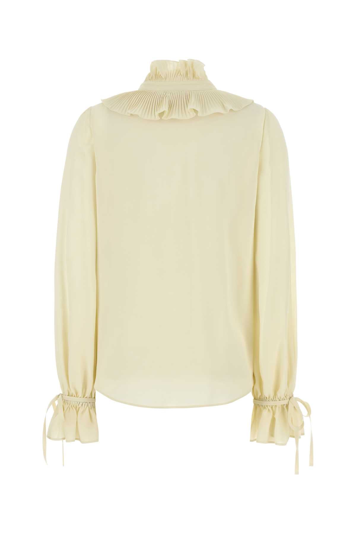 Valentino Garavani Women Cream Crepe Shirt DestGlow