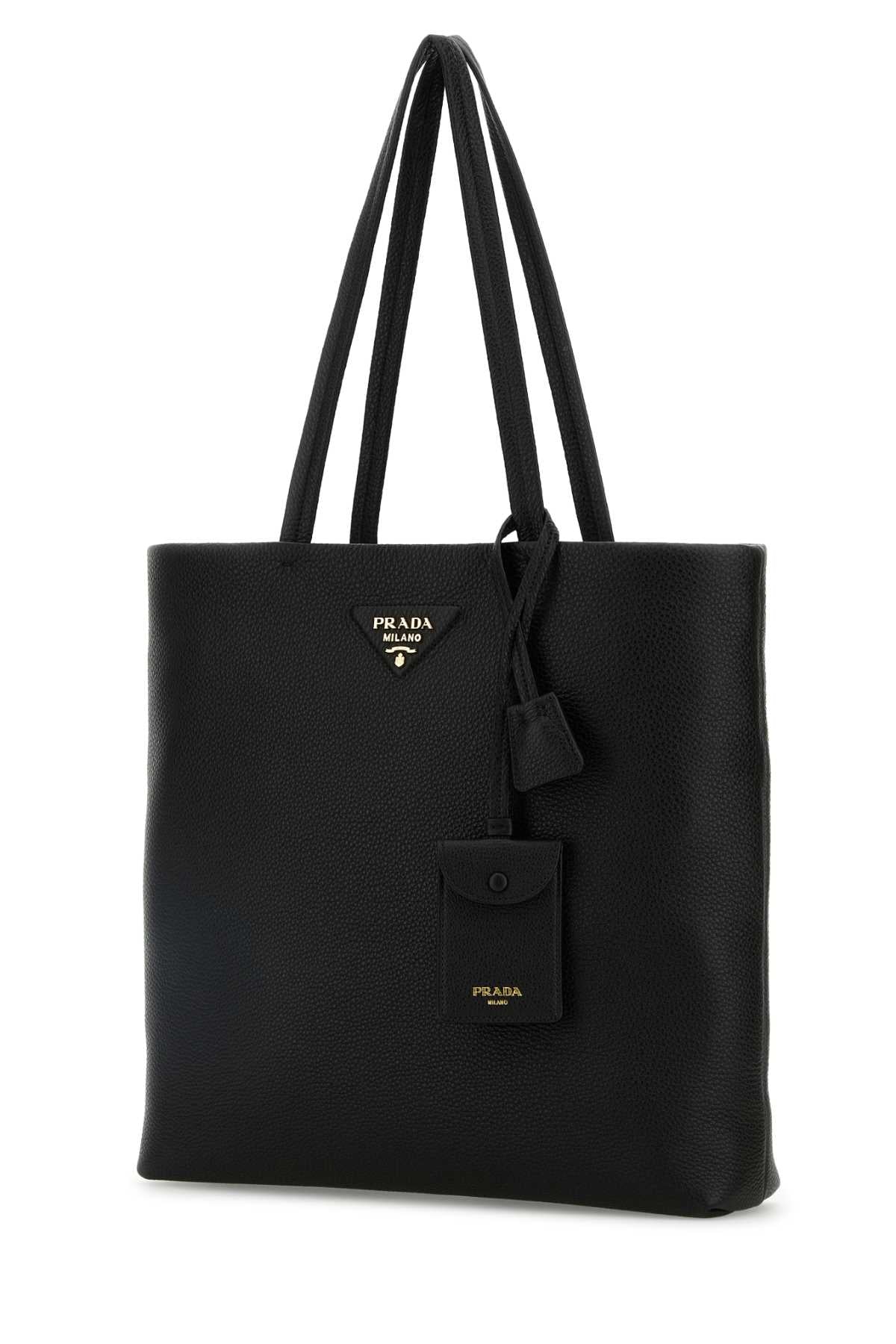 Prada Women Black Leather Shopping Bag DestGlow