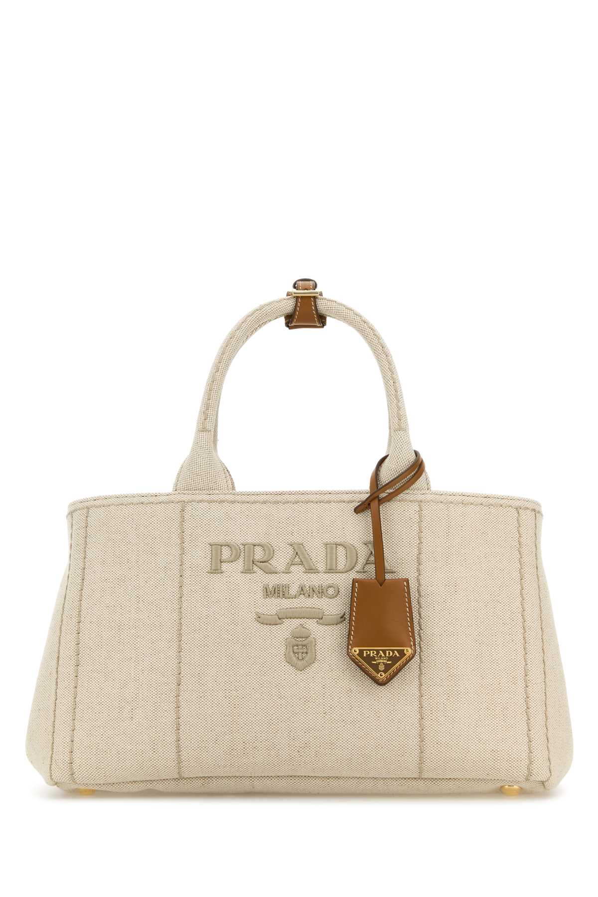 Prada Women Sand Canvas Shopping Bag by Luosophy
